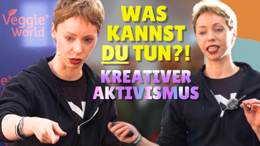Raffaela hält auf der VeggieWorld ihren Vortrag Kreativer Aktivismus