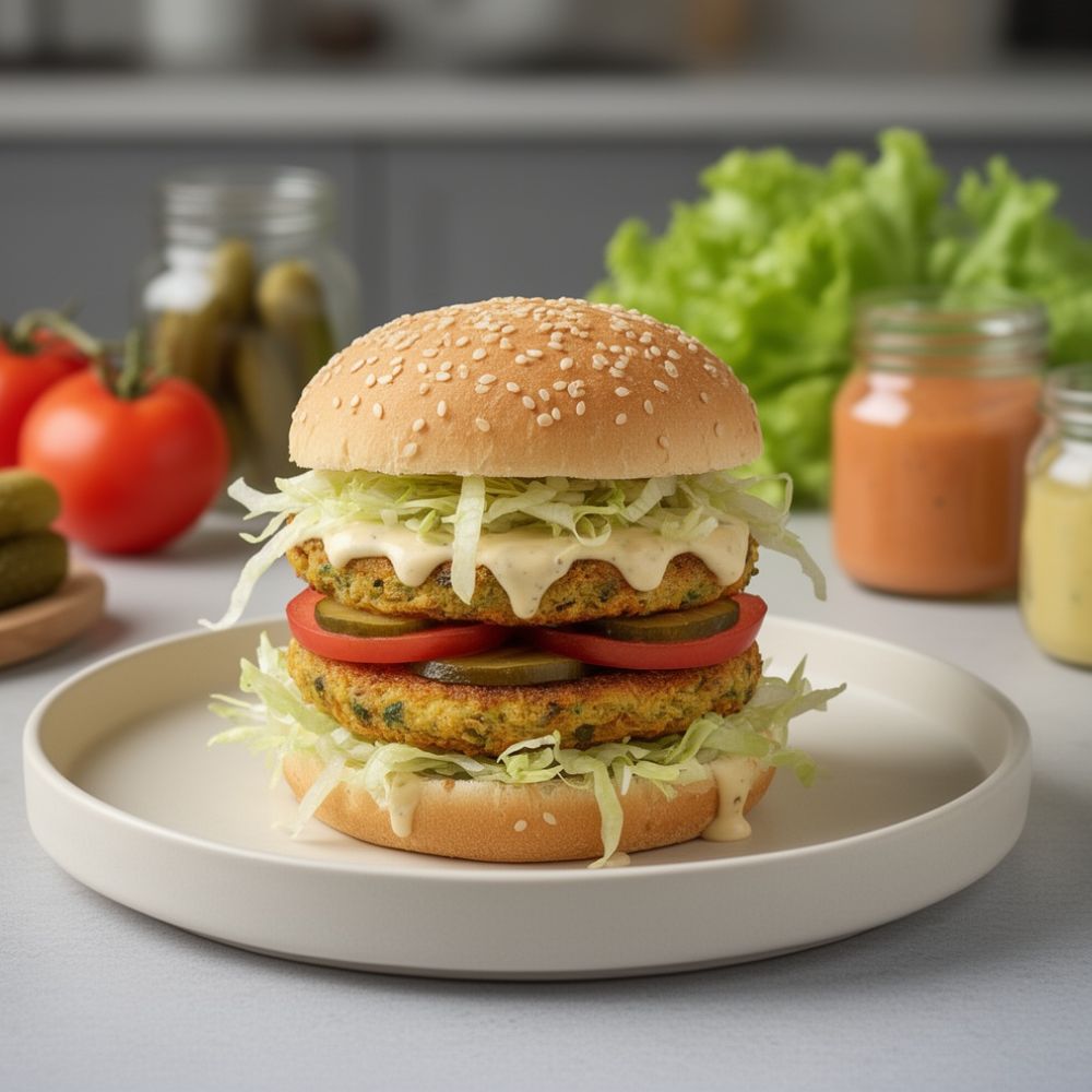 Veganer_Burger_vegan_Chicken_Burger