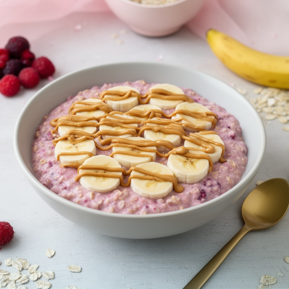 Veganes_rosa_Beeren_Porridge_vegan